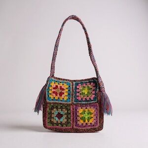 Handmade Crochet Granny Square Bag